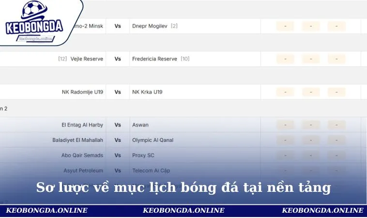 Lịch Thi Đấu 1 Sơ lược về mục lịch bóng đá tại nền tảng