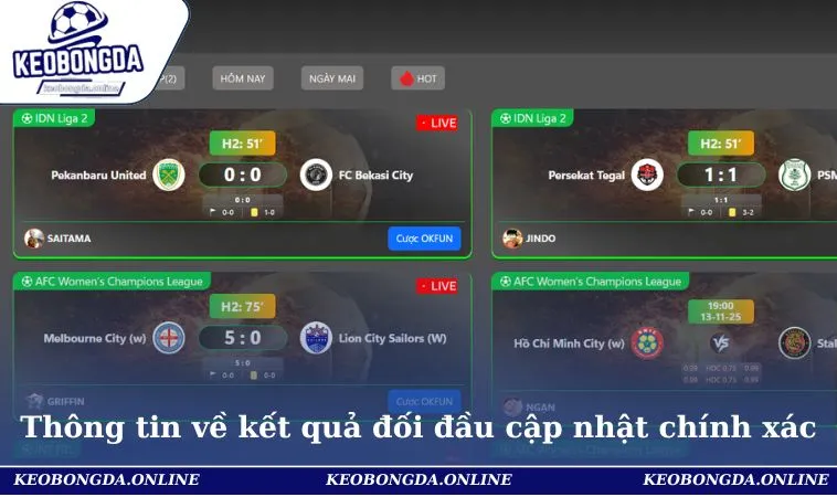 Kết Quả Bóng Đá 3 Thông tin về kết quả đối đầu cập nhật chính xác